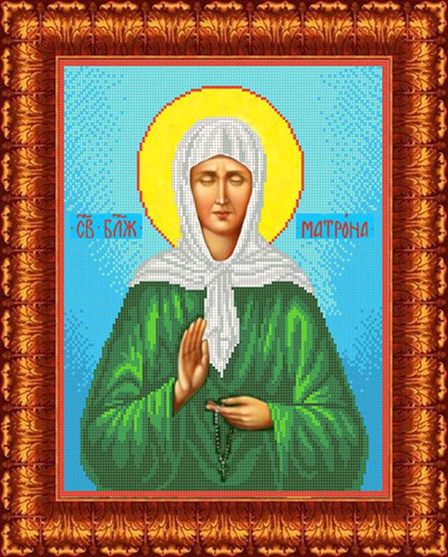Св.Матрона Московская - Основа на габардине для вышивки бисером и крестом